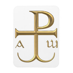 Golden "3-D" Chi-Rho met Anchor 2 Magneet