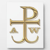 Golden "3-D" Chi-Rho met Anchor Fotoplaat (Voorkant)