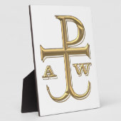 Golden "3-D" Chi-Rho met Anchor Fotoplaat (Zijkant)