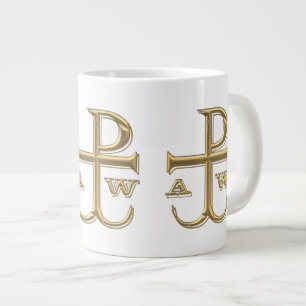 Golden "3-D" Chi-Rho met Anchor Grote Koffiekop