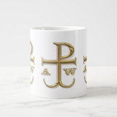 Golden "3-D" Chi-Rho met Anchor Grote Koffiekop (Voorkant)