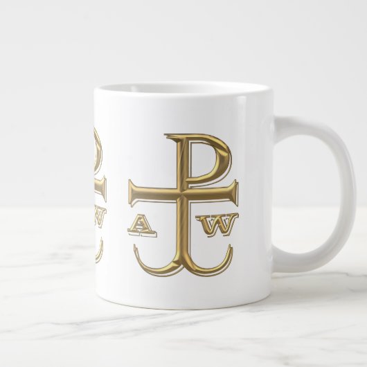 Golden "3-D" Chi-Rho met Anchor Grote Koffiekop (Rechts)
