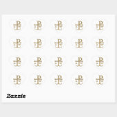 Golden "3-D" Chi-Rho met Anchor Hart Sticker (Vel)