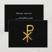 Golden "3-D" Chiro RSVP Kaartje (Voorkant / Achterkant)