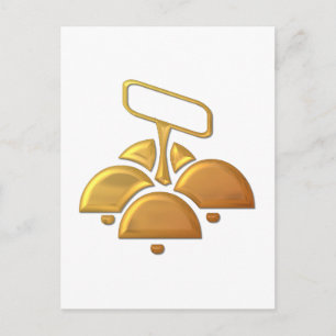 Golden "3-D" Church Bells Briefkaart