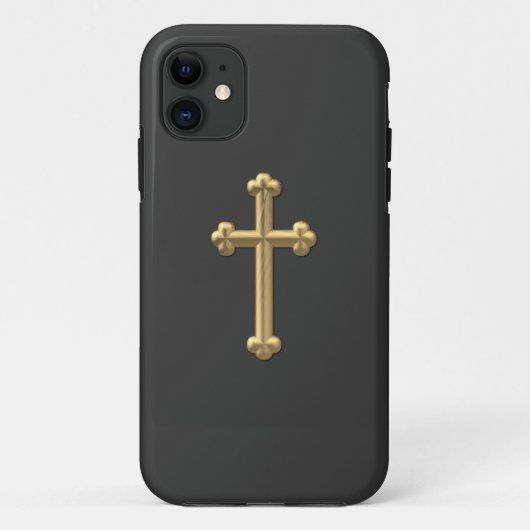 Golden "3-D" Cross 2 Case-Mate iPhone Case (Achterkant)