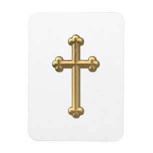 Golden "3-D" Cross 2 Magneet