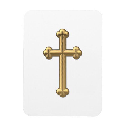 Golden "3-D" Cross 2 Magneet (Verticaal)