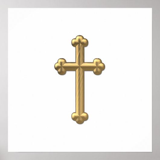 Golden "3-D" Cross 2 Poster (Voorkant)