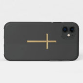 Golden "3-D" Cross Case-Mate iPhone Case (Achterkant (horizontaal))