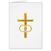 Golden 3-D Cross met Wedding Rings (Voorkant)