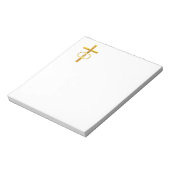 Golden 3-D Cross met Wedding Rings Notitieblok (Linkerzijde)