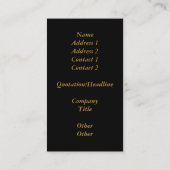 Golden 3-D Cross met Wedding Rings Visitekaartje (Achterkant)