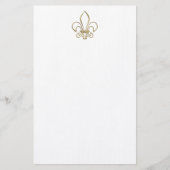 Golden "3-D" Fleur-de-lis Briefpapier (Voorkant)