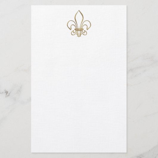 Golden "3-D" Fleur-de-lis Briefpapier (Voorkant)