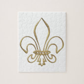 Golden "3-D" Fleur-de-lis Legpuzzel (Verticaal)