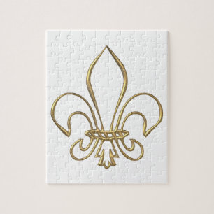 Golden "3-D" Fleur-de-lis Legpuzzel