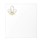 Golden "3-D" Fleur-de-lis Notitieblok (Voorkant)