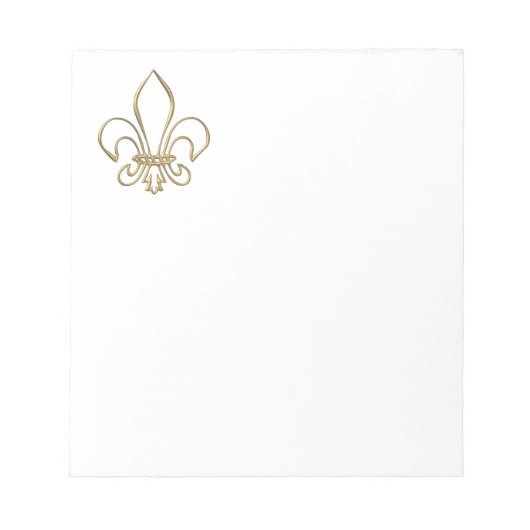 Golden "3-D" Fleur-de-lis Notitieblok (Voorkant)
