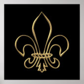 Golden "3-D" Fleur-de-lis Poster (Voorkant)