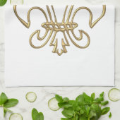 Golden "3-D" Fleur-de-lis Theedoek (Gevouwen)
