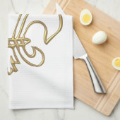 Golden "3-D" Fleur-de-lis Theedoek (Quarter Fold)