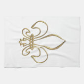 Golden "3-D" Fleur-de-lis Theedoek (Horizontaal)
