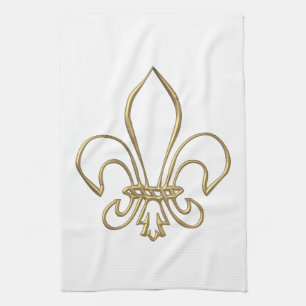 Golden "3-D" Fleur-de-lis Theedoek