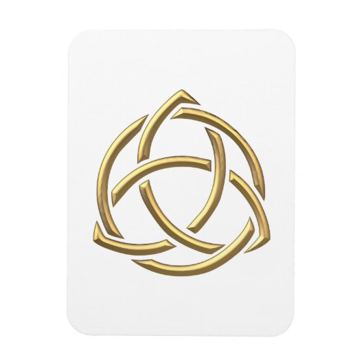 Golden "3-D" Heilig driedaags Symbool 2 Magneet (Verticaal)