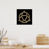 Golden "3-D" Heilig driedaags Symbool 2 Poster (Keuken)