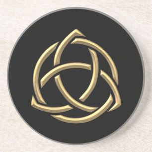 Golden "3-D" Heilig driedaags Symbool 2 Zandsteen Onderzetter