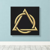 Golden "3-D" Heilig driedaags Symbool Canvas Afdruk (Insitu (Houten vloer))