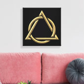 Golden "3-D" Heilig driedaags Symbool Canvas Afdruk (Insitu (Woonkamer))