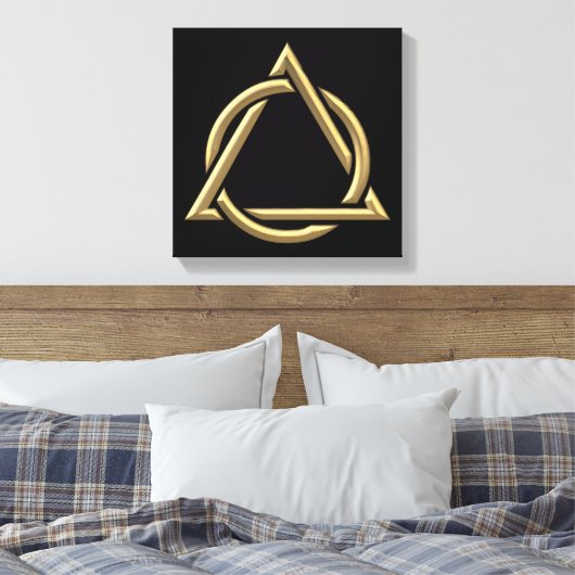Golden "3-D" Heilig driedaags Symbool Canvas Afdruk (Insitu (Slaapkamer))