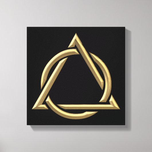 Golden "3-D" Heilig driedaags Symbool Canvas Afdruk (Voorkant)