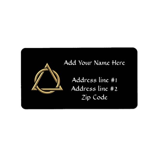 Golden "3-D" Heilig driedaags Symbool Etiket (Voorkant)