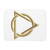 Golden "3-D" Heilig driedaags Symbool Magneet (Horizontaal)