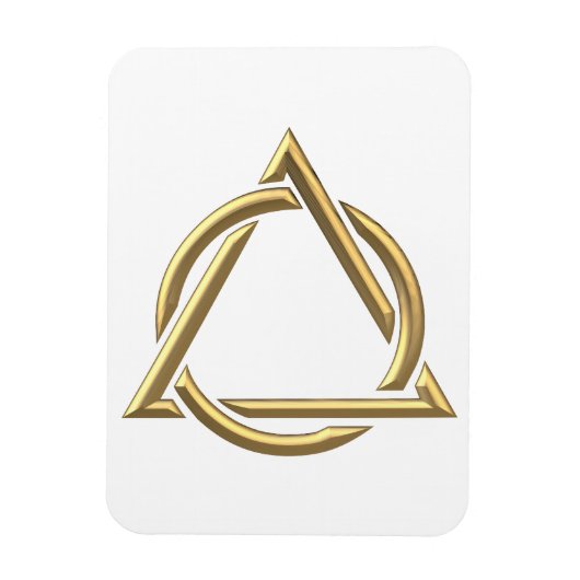 Golden "3-D" Heilig driedaags Symbool Magneet (Verticaal)