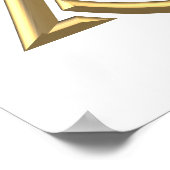 Golden "3-D" Heilig driedaags Symbool Poster (Hoek)