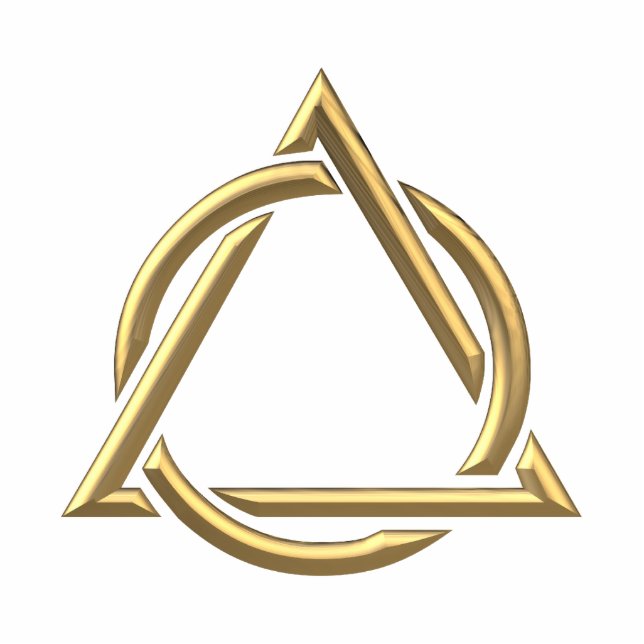 Golden "3-D" Heilig driedaags Symbool Staand Fotobeeldje (Voorkant)