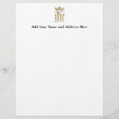 Golden "3-D" IHC met kroon Briefhoofd Ontwerp (Voorkant)