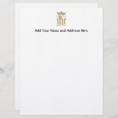 Golden "3-D" IHC met kroon Briefhoofd Ontwerp (Voorkant / Achterkant)