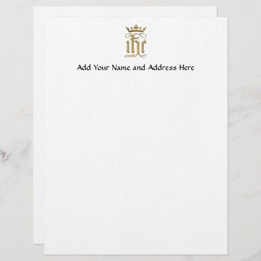 Golden "3-D" IHC met kroon Briefhoofd Ontwerp (Voorkant / Achterkant)