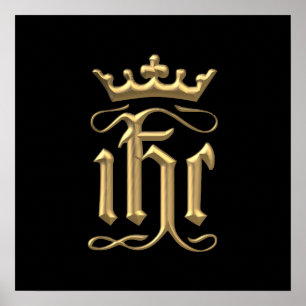 Golden "3-D" IHC met kroon Poster