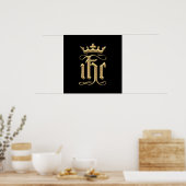 Golden "3-D" IHC met kroon Poster (Keuken)