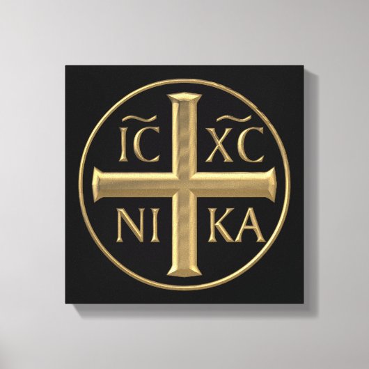 Golden "3-D" Jezus Christus: Veroveraars Canvas Afdruk (Voorkant)