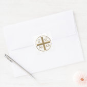 Golden "3-D" Jezus Christus: Veroveraars Vierkante Sticker (Envelop)