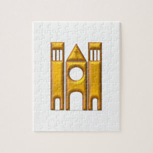 Golden "3-D" kathedraal 2 Legpuzzel