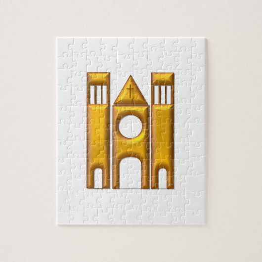 Golden "3-D" kathedraal 2 Legpuzzel (Verticaal)