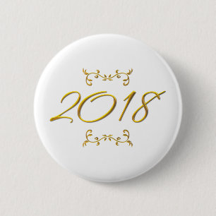 Golden 3-D Kijk 2018 Ronde Button 5,7 Cm